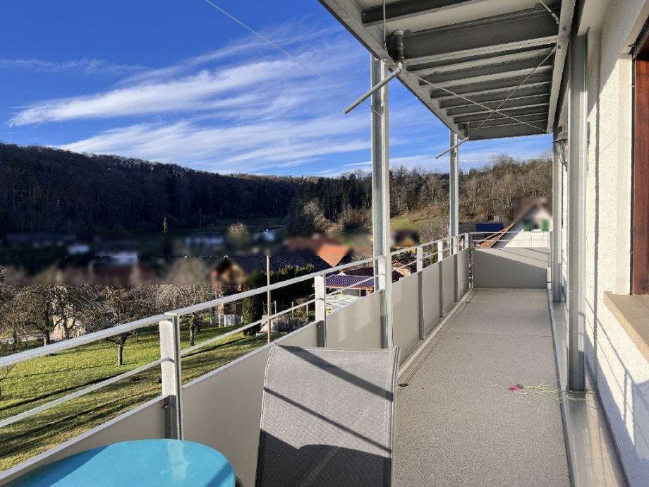 Balkon nach Westen mit sch�... Etagenwohnung Bonndorf im Schwarzwald