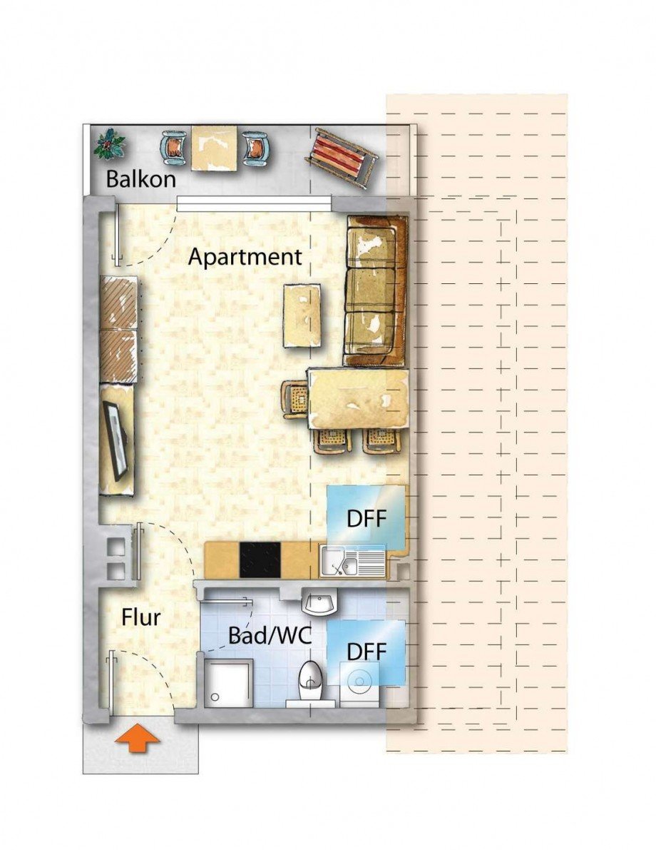 Grundrisszeichnung Dachgeschosswohnung Herrischried