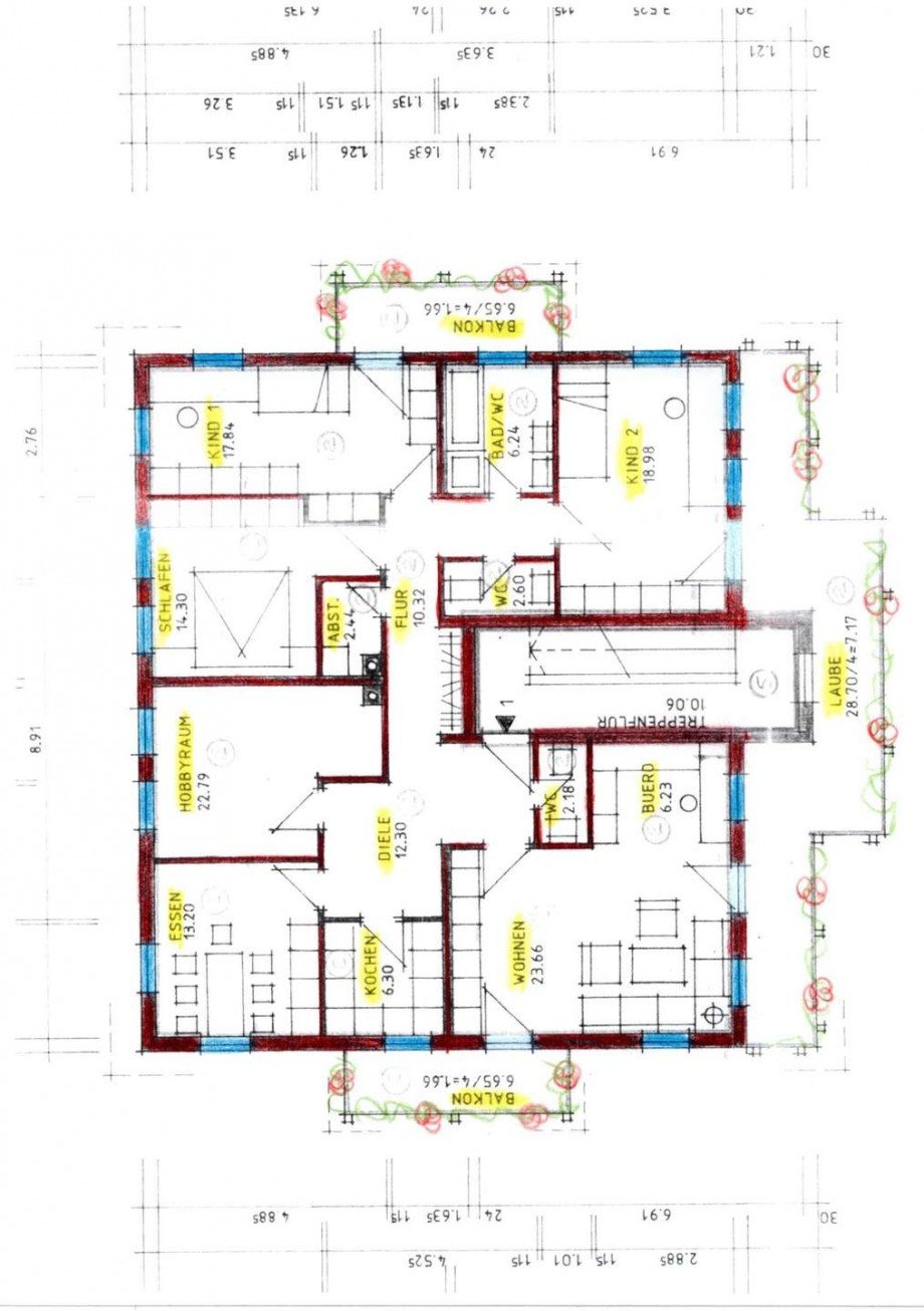 Grundriss - gesamtes 1.OG des Hauses Etagenwohnung Dogern