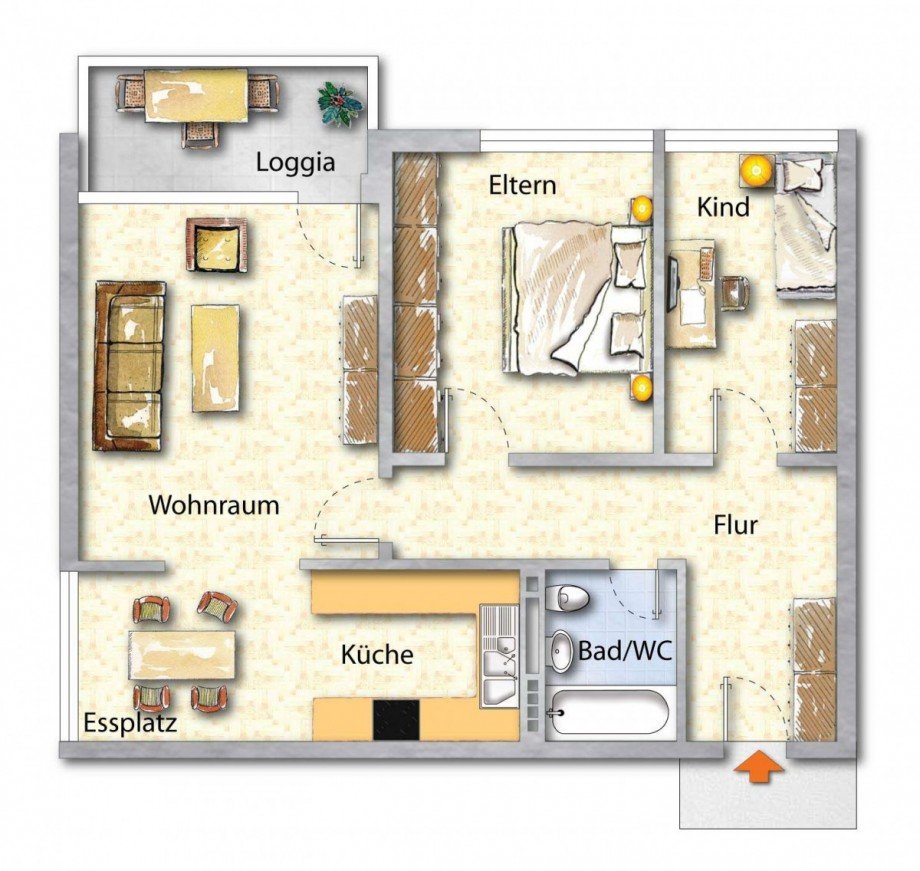Grundriss Etagenwohnung Grenzach-Wyhlen