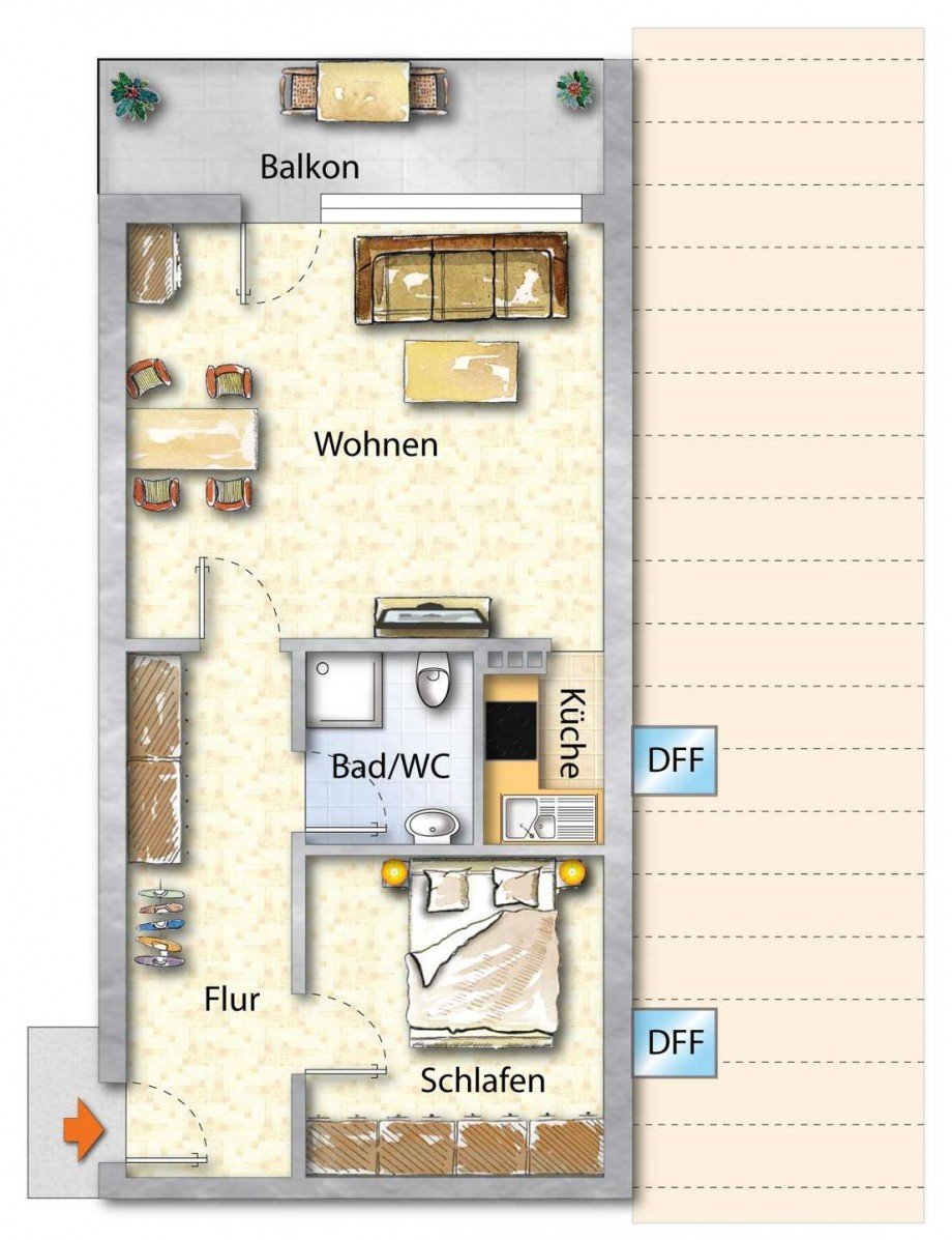 50139 Grundriss-Skizze Dachgeschosswohnung Herrischried