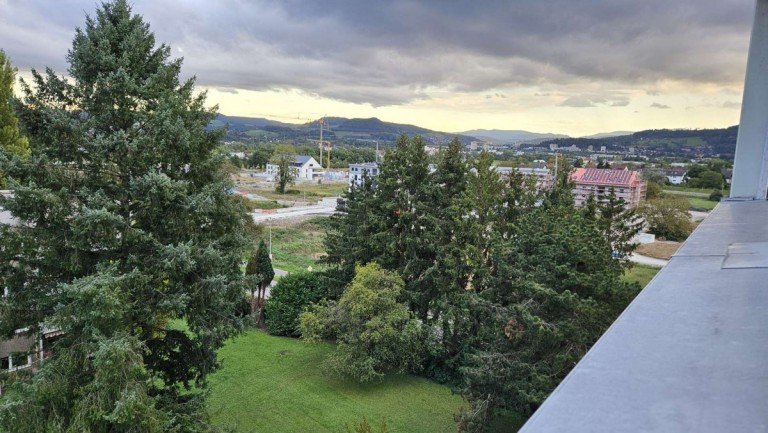 Balkon mit klasse Aussicht Grenzach-Wyhlen Etagenwohnung 3 1/2-Zimmer-ETW in Grenzach-Wyhlen - Haus mit Aufzug